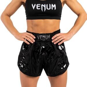 Venum Boxing Unisex Black on Black  Muay Thai Shorts XL Kickboxing MMA NWOT